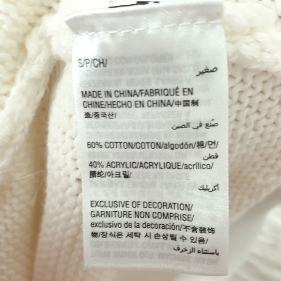 Style & Co Sweater S Flowers Ivory Embroidered 421 - Picture 6 of 7